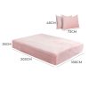 Fitted Bed Sheet Set Pillowcase Flannel King Size Winter Warm Pink