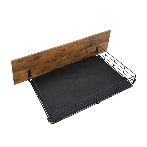4 Bed Frame Storage Drawers Metal Wooden Wood Bonus Bottom Mat