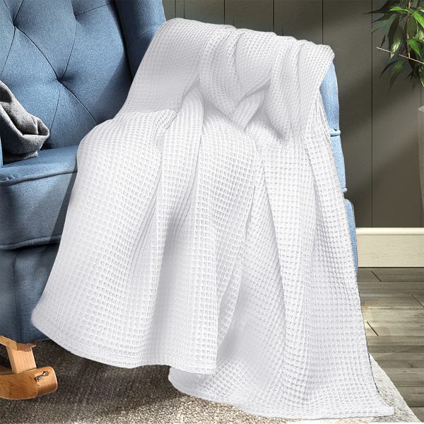 Throw Blanket Cotton Waffle Blankets Soft Warm Large Sofa Bed Rugs Single