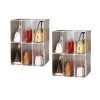 2X 3 Tier Multifunctional PP Plastic Bag Box Portable Cubby DIY Storage Shelves Stackable Handbag Purse Organiser