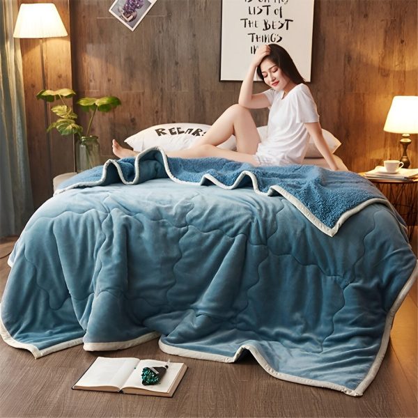 Lake Blue Throw Blanket Warm Cozy Double Sided Thick Flannel Coverlet Fleece Bed Sofa Comforter
