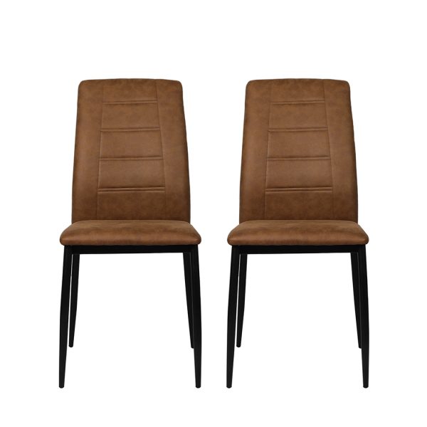 2x Dining Chairs Leathaire Kitchen Table Accent Chair Lounge Room Seat