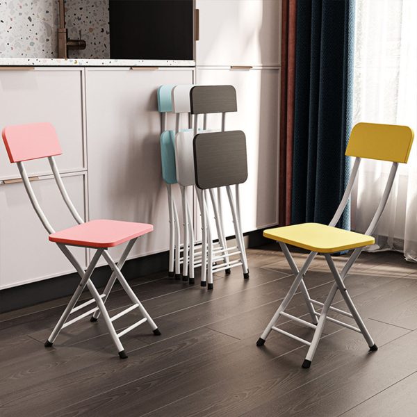Black Foldable Chair Space Saving Lightweight Portable Stylish Seat Home Decor Set of 2