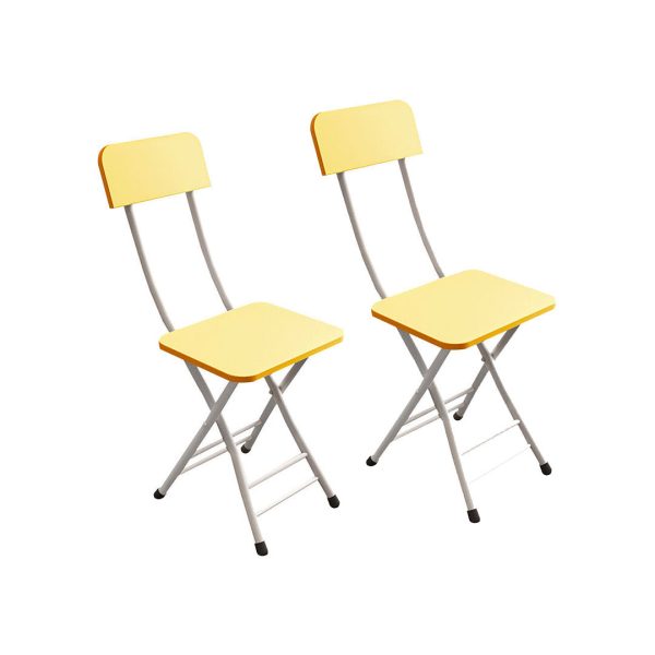 Yellow Foldable Chair Space Saving Lightweight Portable Stylish Seat Home Decor