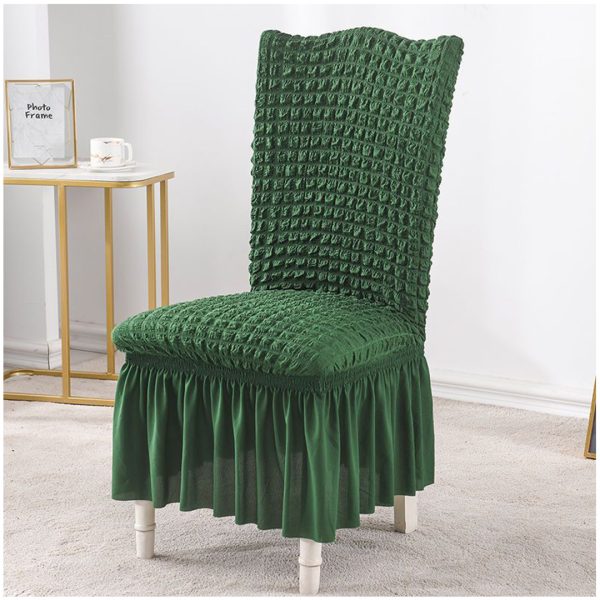 Dark Green Chair Cover Seat Protector with Ruffle Skirt Stretch Slipcover Wedding Party Home Decor