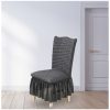 Dark Grey Chair Cover Seat Protector with Ruffle Skirt Stretch Slipcover Wedding Party Home Decor