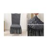 Dark Grey Chair Cover Seat Protector with Ruffle Skirt Stretch Slipcover Wedding Party Home Decor