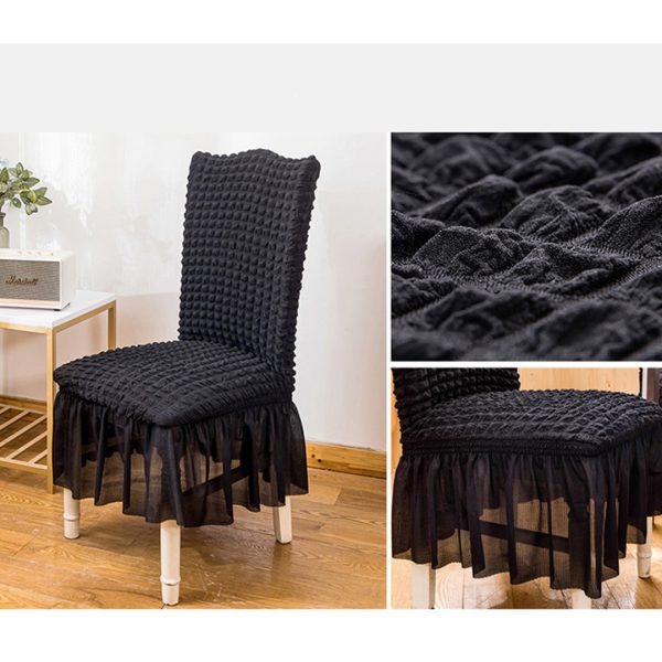 Black Chair Cover Seat Protector with Ruffle Skirt Stretch Slipcover Wedding Party Home Decor