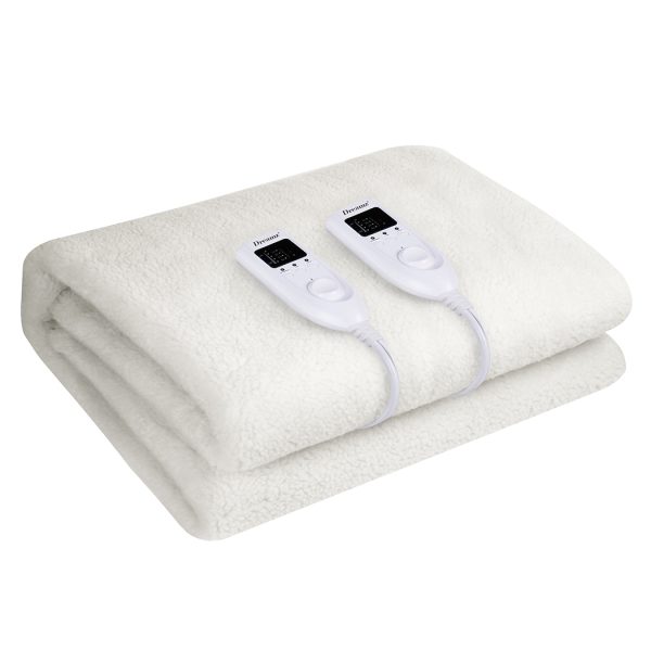 350GSM Electric Blanket Heated Fully Fitted Fleece Pad Washable