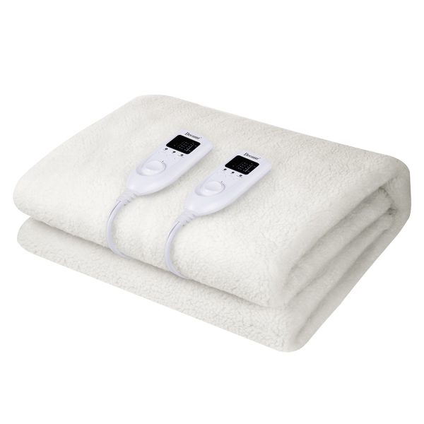 350GSM Electric Blanket Heated Fully Fitted Fleece Pad Washable Double