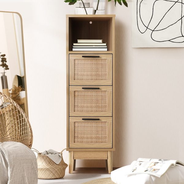 3 Chest of Drawers with Shelf – BRIONY Oak