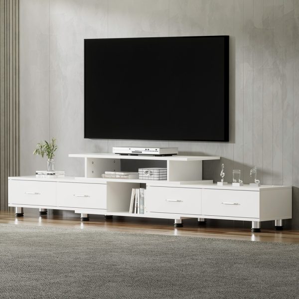 Crawley TV Cabinet Entertainment Unit Stand Wooden 160CM To 220CM Lowline Storage Drawers