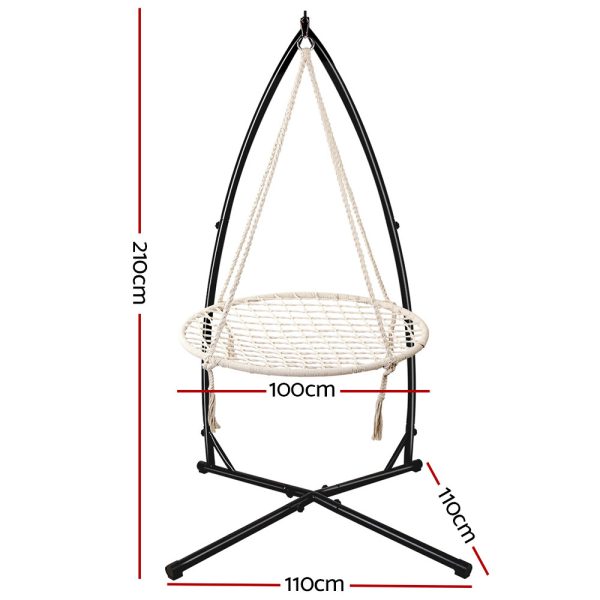 Outdoor Hammock Chair with Stand 100cm – Cream