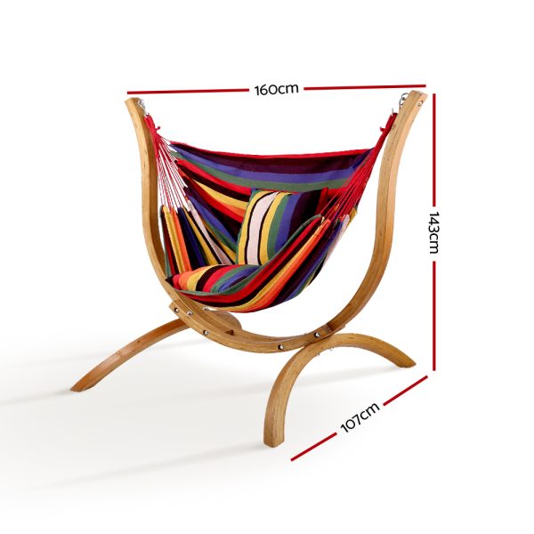 Hammock Chair Timber Outdoor Furniture Camping with Wooden Stand