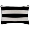 Cushion Cover-With Black Piping-Deck Stripe Black / Natural Base-60cm x 60cm
