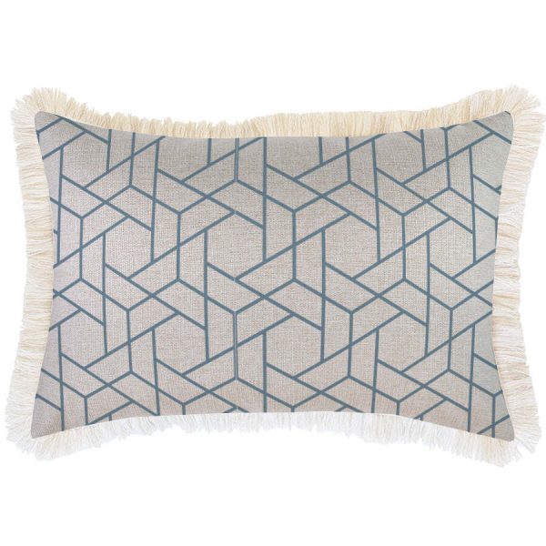 Cushion Cover-Coastal Fringe-Milan Blue-60cm x 60cm