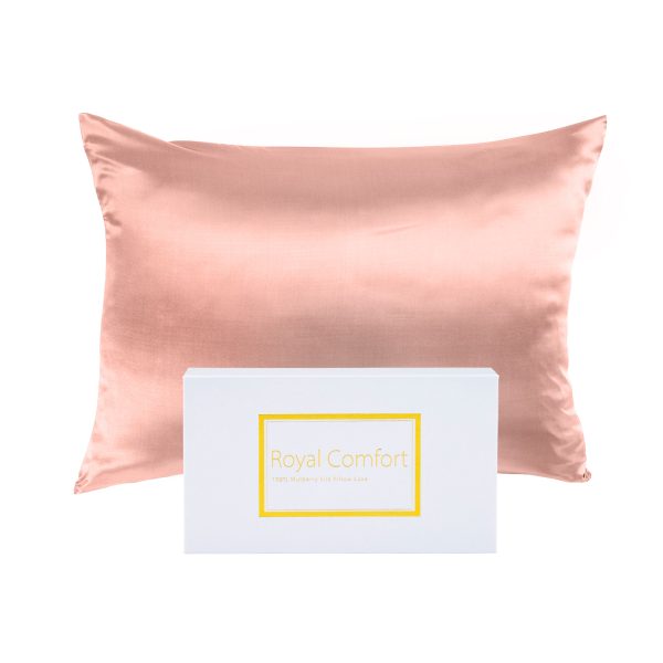 Pure Silk Pillow Case by Royal Comfort (Single Pack) – Champagne Pink