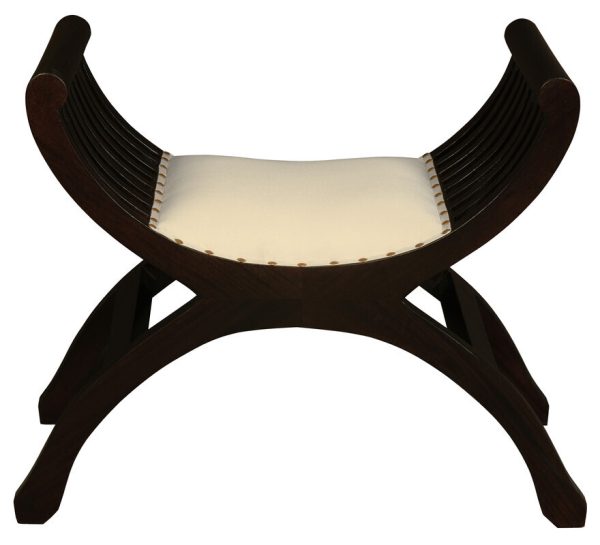 Single Seater Upholstered Stool (Mahogany)