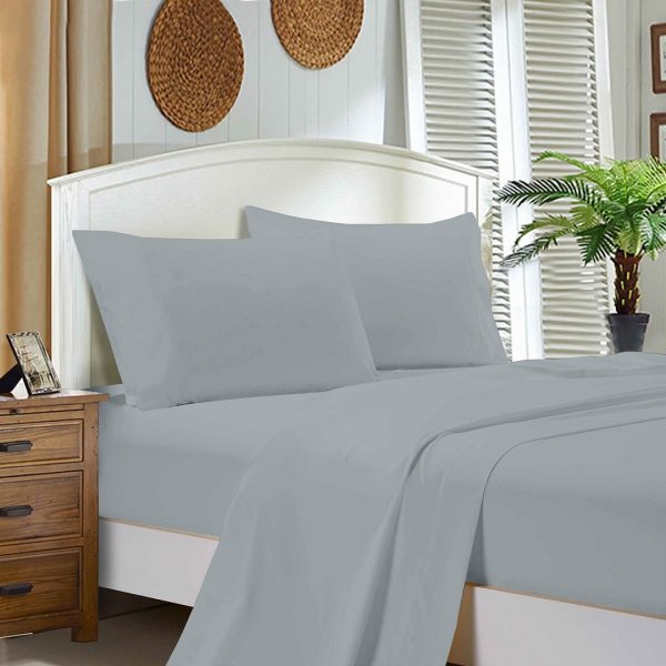 1000TC Ultra Soft Super King Size Bed White Flat & Fitted Sheet Set