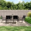 3 Piece Garden Dining Set with Cushions Poly Rattan and Steel