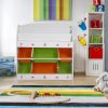 Kids Toy Box Organiser Bookshelf 6 Bins Display Shelf Storage Rack Drawer