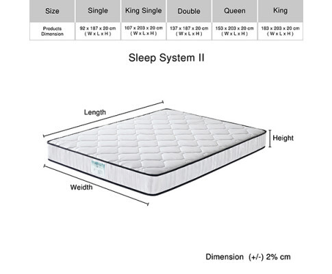 Aurora King Single Size Mattress in 6 turn Pocket Coil Spring and Foam Best value