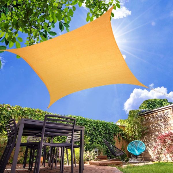 Sun Shade Sail Cloth Canopy ShdeCloth Outdoor Awning Rectangle Cover Beige 2×2.5