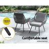 Outdoor Furniture 3-Piece Lounge Setting Chairs Table Bistro Set Patio