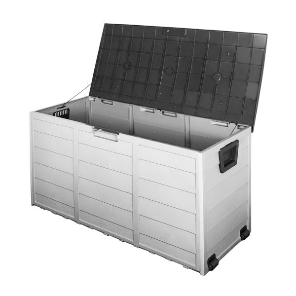 Outdoor Storage Box 290L Lockable Organiser Garden Deck Shed Tool Black