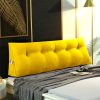 2X 100cm Yellow Triangular Wedge Bed Pillow Headboard Backrest Bedside Tatami Cushion Home Decor