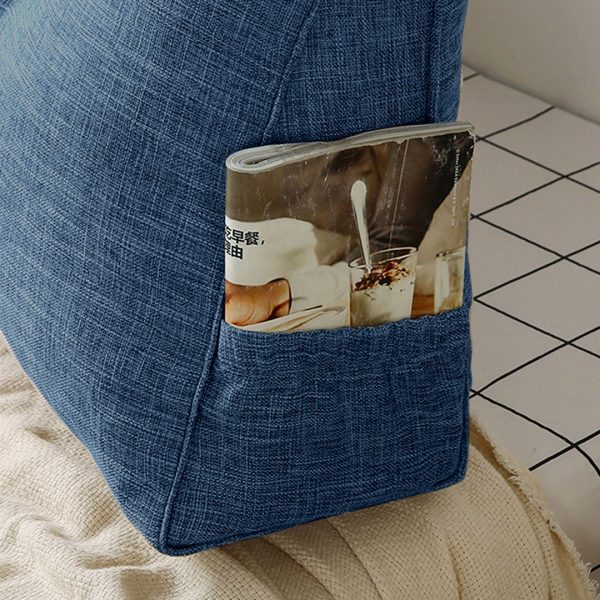 2X 180cm Blue Triangular Wedge Bed Pillow Headboard Backrest Bedside Tatami Cushion Home Decor