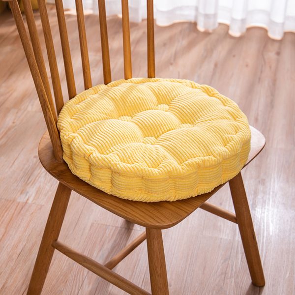 2X Yellow Round Cushion Soft Leaning Plush Backrest Throw Seat Pillow Home Office Decor