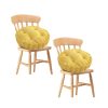 2X Yellow Round Cushion Soft Leaning Plush Backrest Throw Seat Pillow Home Office Decor