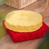 4X Yellow Round Cushion Soft Leaning Plush Backrest Throw Seat Pillow Home Office Decor