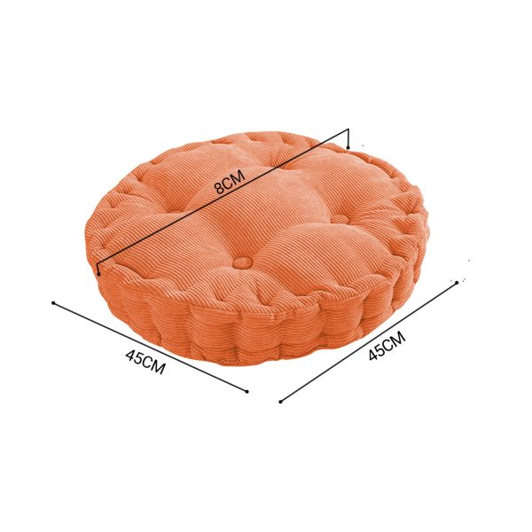 2X Orange Round Cushion Soft Leaning Plush Backrest Throw Seat Pillow Home Office Decor