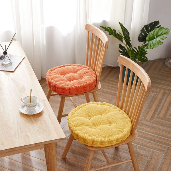 4X Orange Round Cushion Soft Leaning Plush Backrest Throw Seat Pillow Home Office Decor