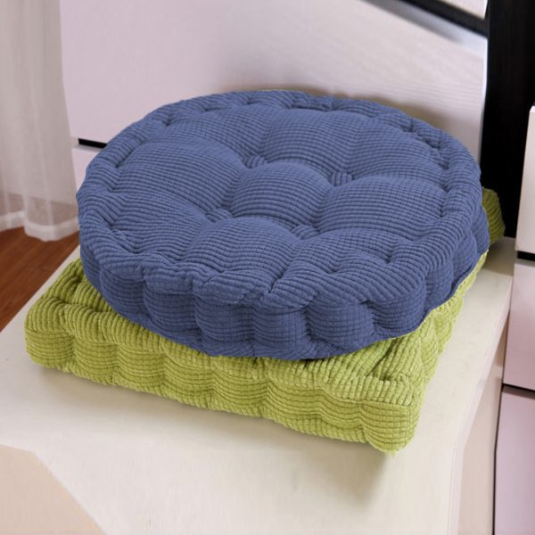Blue Round Cushion Soft Leaning Plush Backrest Throw Seat Pillow Home Office Decor