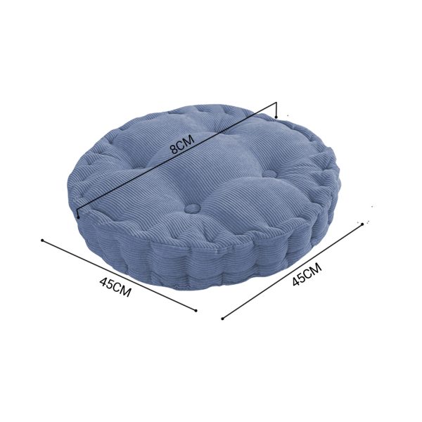 Blue Round Cushion Soft Leaning Plush Backrest Throw Seat Pillow Home Office Decor