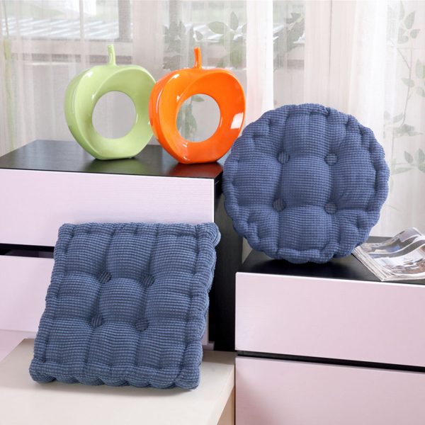 4X Blue Round Cushion Soft Leaning Plush Backrest Throw Seat Pillow Home Office Decor