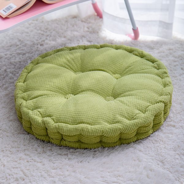 2X Green Round Cushion Soft Leaning Plush Backrest Throw Seat Pillow Home Office Decor