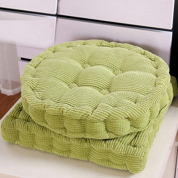 2X Green Round Cushion Soft Leaning Plush Backrest Throw Seat Pillow Home Office Decor