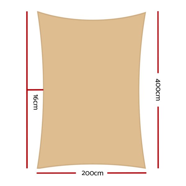98% UV Sun Shade Sail Cloth Shadecloth Rectangle Canopy 280gsm