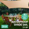 3 x 4m Waterproof Rectangle Shade Sail Cloth – Sand Beige
