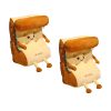 2X Smiley Face Toast Bread Wedge Cushion Stuffed Plush Cartoon Back Support Pillow Home Decor