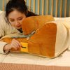 2X Smiley Face Toast Bread Wedge Cushion Stuffed Plush Cartoon Back Support Pillow Home Decor