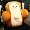 48cm Smiley Face Toast Bread Cushion Stuffed Car Seat Plush Cartoon Back Support Pillow Home Decor