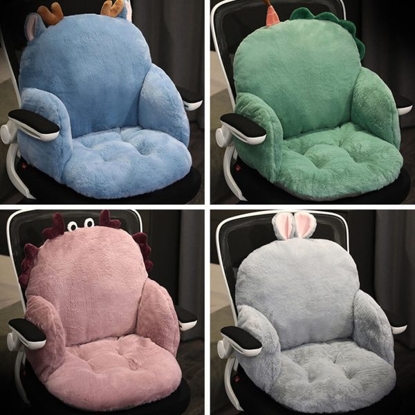 2X Gray Bunny Shape Cushion Soft Leaning Bedside Pad Sedentary Plushie Pillow Home Decor