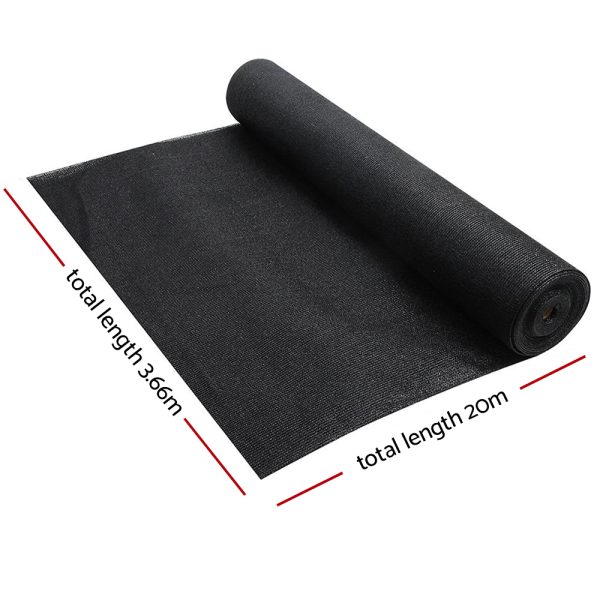 3.66 x 20m Shade Sail Cloth – Black