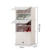 5 Tier White Shoe Rack Organizer Sneaker Footwear Storage Stackable Stand Cabinet Portable Wardrobe with Cover