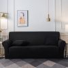 4-Seater Black Sofa Cover Couch Protector High Stretch Lounge Slipcover Home Decor